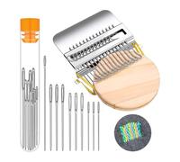 TUOKLNC Uncinetto e per mini macchina per maglieria 2 in 1, telaio piccolo portatile per rammendo calzini, set di strumenti per maglieria per principianti, kit fai da te per tessitura a mano (blu navy