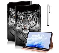 TUOLISG Custodia per Lenovo Tab M11 con portapenne e penna, ultra sottile, in pelle PU, supporto a portafoglio, per Lenovo Tab M11 TB330FU 2024, visualizzazione multi-angolo, tigre nera