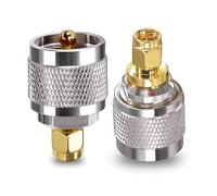 TUOLNK Adattatore da SMA a PL259 Connettore coassiale maschio da SMA maschio a UHF PL-259 per antenna radio CB SO239 Adattatore coassiale da spina maschio a spina maschio SMA 2 pezzi