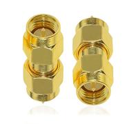 TUOLNK Adattatore SMA Maschio a Maschio Kit Connettore Coassiale Dritto per Prolunga Radio Router Convertitore Accoppiatore 2 Pezzi