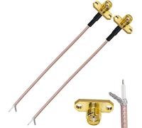 TUOLNK Cavo a spirale per saldatura da SMA a PCB SMA femmina 2 fori per montaggio su pannello PCB Cavo di prolunga per antenna Wifi RG316 Cavo coassiale da 6 pollici (15 cm) Confezione da 2