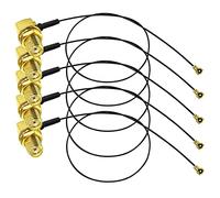 TUOLNK Cavo coassiale da SMA a U.fl IPX SMA Cavo di prolunga femmina ad angolo retto a MHF4 UFL da 0,81 mm Cavo coassiale a gomito SMA IPX da 0,81 mm 12 pollici (30 cm) Confezione da 5