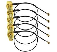 TUOLNK Cavo di prolunga a gomito da IPX a RP SMA U.FL MHF1 a RP-SMA Antenna WiFi ad angolo retto femmina Cavo pigtail Cavo coassiale da 1,13 mm 12 pollici (30 cm) Confezione da 5