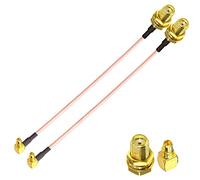 TUOLNK Cavo di prolunga da SMA a MMCX RG316 Cavo coassiale RF ad angolo retto da SMA femmina a MMCX maschio 6 pollici (15 cm) Cavo coassiale di estensione dell'antenna da MMCX a SMA confezione da 2