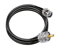TUOLNK Cavo jumper da BNC a UHF RG58 Spina maschio BNC a PL259 Cavo di prolunga maschio SO239 6.6ft (2M) a bassa perdita per radio CB Cavo coassiale a spirale da PL 259 a BNC