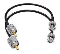 TUOLNK Cavo jumper da BNC a UHF RG58 Spina maschio BNC a PL259 Cavo di prolunga maschio SO239 da 12 pollici (30 cm) per radio CB Cavo coassiale a spirale da PL 259 a BNC confezione da 2