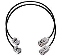 TUOLNK Cavo jumper da BNC a UHF RG58 Spina maschio BNC a PL259 SO239 Cavo di prolunga jack femmina da 20 pollici (50 cm) per radio CB Cavo coassiale a spirale da PL 259 a BNC confezione da 2