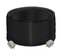 TUOLNK Cavo PL259 Cavo radio CB RG58 PL259 Jumper 65.6ft (20M) SO239 Cavo di prolunga UHF maschio-maschio Cavo coassiale nero RF a bassa perdita PL-259 Cavo coassiale