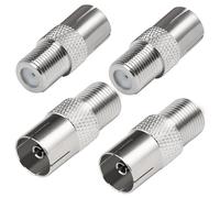 TUOLNK Connettore Antenna TV Coassiale F Femmina a TV - Per Cavi Aerei e Satellitari - 4 Pezzi