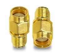 TUOLNK Connettore coassiale SMA Gender Changer, Adattatore coassiale RP SMA maschio a SMA femmina Adattatore coassiale da spina RP SMA a jack SMA per antenna WiFi, cavo di prolunga, router 2 pezzi