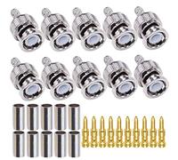 TUOLNK Connettore maschio BNC Connettore maschio a crimpare spina BNC 10 pezzi per cavo coassiale RG58 RG142 Convertitore a saldare tipo BNC