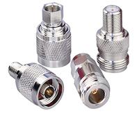 TUOLNK Kit Adattatore Coassiale da N a F - Adattatore RF da F Femmina a N Maschio per Cavo di Prolunga - Connettore N a F 4 Pezzi