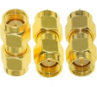 TUOLNK Kit adattatore SMA SMA Maschio a SMA Spina maschio Connettore coassiale RF dritto per cavo di prolunga radio RP-SMA Convertitore accoppiatore maschio a maschio Confezione da 3