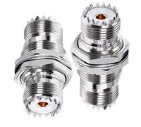 TUOLNK PL-259 Connettore per paratia Adattatore coassiale da femmina UHF a femmina UHF da SO239 a SO239 Adattatore coassiale per montaggio a pannello da paratia dado per radio CB 2 pezzi