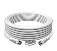 TUOLNK RG6 Cavo antenna TV da F maschio a F maschio RG6 Cavo coassiale con connettore di compressione F femmina 75 Ohm, per decoder via cavo, TV, satellite, router digitale 16,4 piedi (5M)