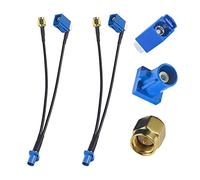 TUOLNK Sdoppiatore Fakra C Maschio a SMA Maschio e Fakra C Femmina 6 Pollici 15 cm Universale FM AM RF Prolunga Coassiale RG174 a Forma di V Pigtail - Confezione da 2