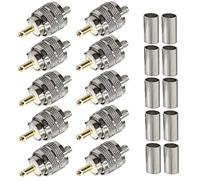 TUOLNK SO239 Connettore 10 pezzi PL259 Adattatore coassiale a crimpare con spina maschio SO239 PL-259 Connettore RF per RG58 RG142 Compatibile con l'antenna radioamatoriale CB
