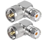 TUOLNK UHF maschio a femmina ad angolo retto connettore UHF PL259 maschio a SO239 femmina gomito 90 gradi RF adattatore coassiale PL-259 L adattatore coassiale per cavo di prolunga 2 pezzi