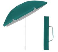 TUOLON Ombrellone Da Spiaggia 180CM Grande Ombrellone Bastone Ø32 Mm Anti Uv 50+ Ombrello Parasole Da Esterno Con Palo Inclinabile In Alluminio Ombrellone Portatile Con Sacca In Tessuto - Verde Scuro