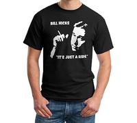 TuoMilky Bill Hicks Comedy Quote Its Just A Ride Tees Unisex 100% Cotton Short-Sleeve T-Shirts Black XXL