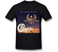 TuoMilky Chicago Earth Wind Fire Heart And Soul Tour Unisex 100% Cotton Short-Sleeve T-Shirts Black L