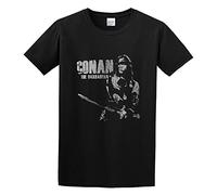 TuoMilky Conan Movie Conan Unisex 100% Cotton Short-Sleeve T-Shirts Black M