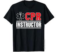 TuoMilky CPR Instructor Design Training And Teaching EMS Ambulance Funny Military Unisex 100% Cotton Short-Sleeve T-Shirts Black S