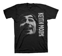 TuoMilky Keith Moon Grin Unisex 100% Cotton Short-Sleeve T-Shirts Black XXXL