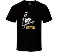 TuoMilky Leonard Cohen Unisex 100% Cotton Short-Sleeve T-Shirts Black S