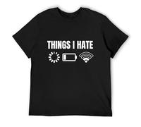 TuoMilky Limited Computer Gamer Gift Things I Hate Cool Science Hobby Gift Unisex 100% Cotton Short-Sleeve T-Shirts Black XXL