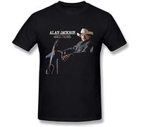 TuoMilky Men's Alan Jackson Angels And Alcohol Unisex 100% Cotton Short-Sleeve T-Shirts Black XXL