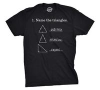 TuoMilky Name The Triangles Funny Math Sarcasm Novelty I Love Math Unisex 100% Cotton Short-Sleeve T-Shirts Black XXXL