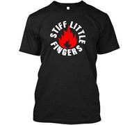 TuoMilky Stiff Little Fingers Unisex 100% Cotton Short-Sleeve T-Shirts Black XXL