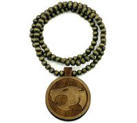 Tuono Gatto Collana Nuova Buona Legno Stile Pendente E 36 " Naturale Perle