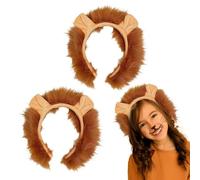 TUONYIS 2 Pezzi Costume da Leone Set di Costumi di Animali Accessori Animale Leone Orecchie da Leone Fascia Leone Fantasia Accessori per Adulti Bambini Carnevale Compleanno Stage Performance (Giallo)