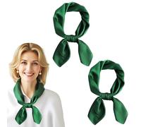 TUONYIS 2 Pezzi Fazzoletto da Collo da Donna, Sciarpa Quadrata Fazzoletti, Donna di Seta Sensazione Sciarpa Donna, Quadrati Fazzoletti Retrò Sciarpa Sciarpa Bandana, 70x70 cm (verde)