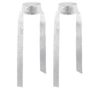 TUONYIS 2 Pezzi Sciarpa di Glitterata sciarpa sottile paillettes,70s Disco Costume Accessori, Collana con Paillettes, sciarpa con brillantini, per Festa Costumi Cosplay Carnevale (Argento)