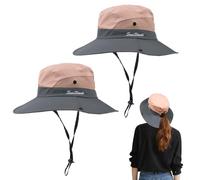 TUONYIS 2 Pezzi Sole Cappello All'aperto UV Protezione Cappello,cappellos Safari,Canna a Coda di Cavallo cap da Pesca,per Gli Uomini Le Donne Viaggi Escursionismo Trekking Pesca(Rosa)