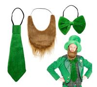 TUONYIS 3 Pezzi Accessori per Abiti Verdi,Costumi Giorno di San Patrizio,Decorazioni per Abiti,Accessori Retrò per Uomini e Donne,per Abbigliamento da Pub Irlandese(3 Pezzi)