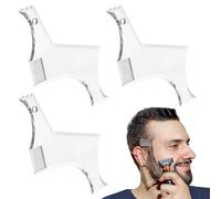 TUONYIS 3 Pezzi Righello Barba Modella Barba Rasare e Modellare la Barba Righello Barba Uomo Stencil per Barba, Pettine Barba Forma Uomo per bucino, baffi, zampe, peli del viso (Trasparente)