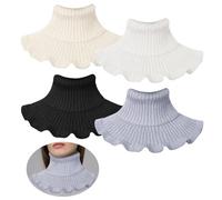 TUONYIS 4 Pezzi Dolcevita Staccabile Colletto Staccabile Donna Colletto Finto Sciarpa da Donna Colletto Camicia Finto Donna Collo Alto Sciarpa da Donna Falso Colletto Camicia Taglia unica (4 Colori)