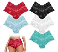 TUONYIS 5 Pezzi Mutande Brasiliana Donna Slip Pizzo Set, Mutande Donna Pizzo Slip Donna Senza Cuciture Mutandine a Vita Bassa (IT, Testo, M, Regular, Regular, Multicolore)
