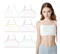 TUONYIS 6 Pezzi Reggiseno Top Bimba Bambina Brassiere Reggiseno Basic in Cotone per Ragazza Top Bambina Reggiseno da Allenamento Basic Intimo per Ragazze 8-12 Anni