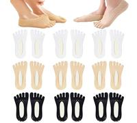 TUONYIS 9 Paia Calzini Invisibili,Donna Calze Con Dita Separate Calzini Cinque Dita,Calzini Corte Ortopedici a Compressione per Tacchi Alti, Scarpe da Ginnastica (3 Colori)