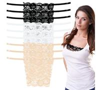 TUONYIS 9 Pezzi Lace Clip Finto Canotta per Lady, Lady Reggiseno Inserto Overlay Modesty Panel Vest, Lace Clip-on Mock Canotta, Reggiseno Inserto Overlay Modesty Panel Vest (3 Colori)