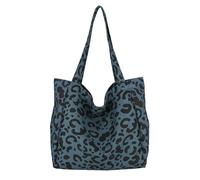 TUONYIS Blu Borsa Tote LeopardataDdonna Borsa a Tracolla Riutilizzabile da con Stampa Ghepardo,Borsa Capiente con Stampa Animalier,per la Scuola,il Lavoro,lo Shopping,i Viaggi e l'uso Quotidiano (Blu)