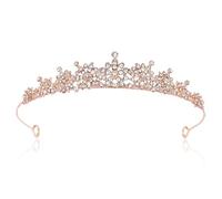 TUONYIS Corona Tiara Strass Tiara di Cristallo per Ragazze Sposa Donne Fascia Corona Principessa Regina Prom Nuziale per la Festa di Compleanno Halloween Natalizio Stage Performances(Argento) (oro)