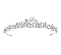 TUONYIS Corona Tiara Strass Tiara di Cristallo per Ragazze Sposa Donne Fascia Corona Principessa Regina Prom Nuziale per la Festa di Compleanno Halloween Natalizio Stage Performances (Argento)