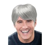 TUONYIS Parrucca da Uomo D'affari Parrucca Corta da Uomo Grigia, Parrucche da Vecchio Nonno, Parrucche da Vestire per Adulti, l'Uso Quotidiano Spettacoli di Feste di Carnevale di Halloween (Grigio)