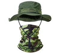 TUONYIS Set di 2 cappelli per protezione solare, cappello da sole a tesa larga, cappello mimetico, stile safari, pieghevole, stile safari, per uomini e donne, escursionismo, spiaggia, giungla